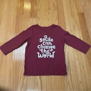 Cat & Jack red long sleeve cotton tee. Size 2T